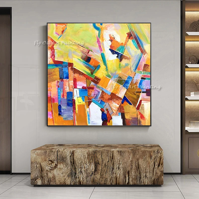 Картина без рамки ручной работы цветная схема создание масляной живописи на