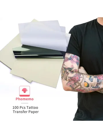 Тату-бумага А4 Phomemo, термобумага для печати татуировок, совместимая с Phomemo M08F и Brother PJ762 PJ763MFi, 100 шт.