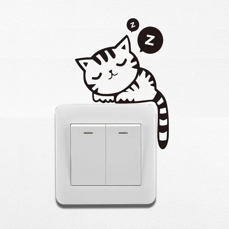 Милые Мультяшные наклейки-переключатели настенные фрески для украшения комнаты