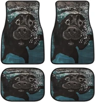 animal car mats dog swimming in water frontrear 4 piece full set carpet car suv truck floor mats with non slip back