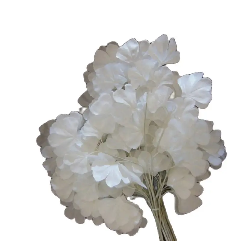 12 шт. 60 см белая гинкго билоба Maidenhair листья дерева ветки шелковые искусственные