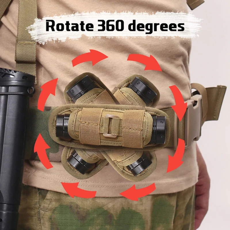 

Outdoor Men Portable Camping Hunting Torch Case Swivel Adjustable Flashlight Waist Bag