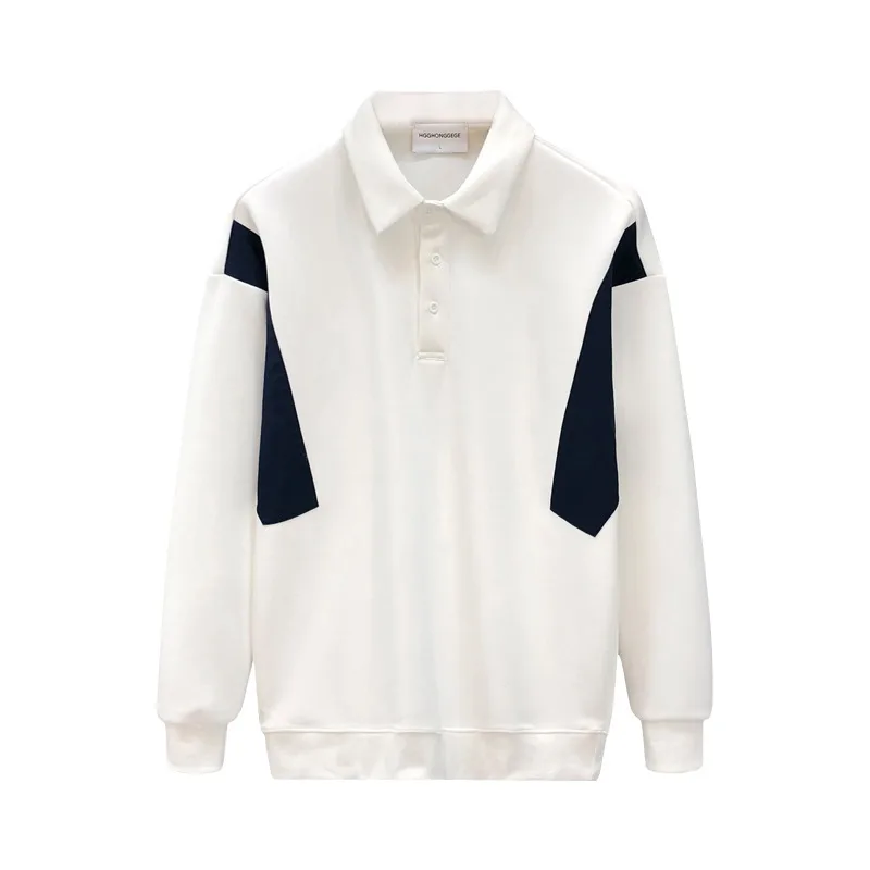 

Spring 2023 new men's long sleeve polo shirt panels with collar T-shirt lapels