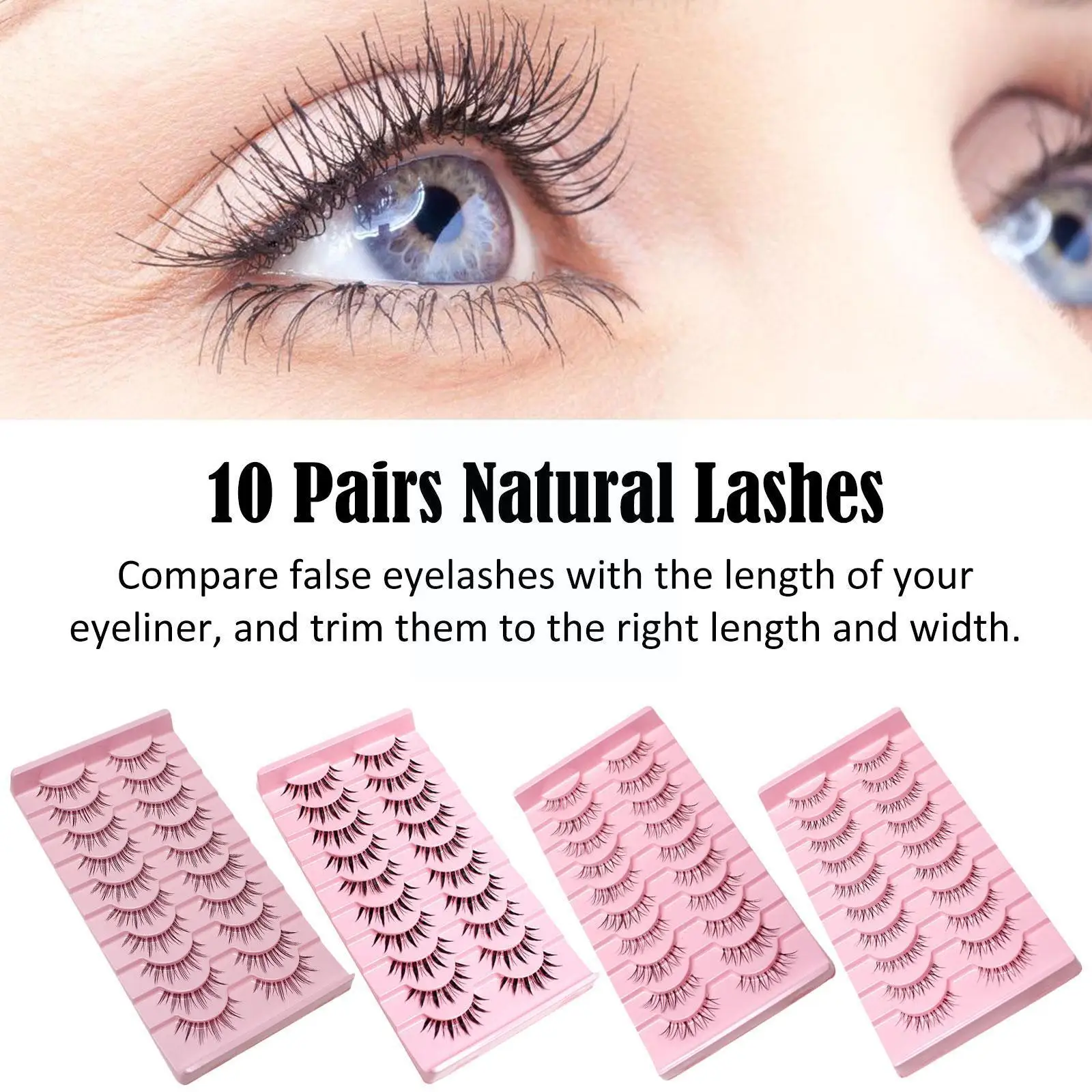 Manga Lashes 5/10 Pairs Natural Lashes False Eyelashes Lashes Band Anime Full Devil Little Strip Eyelashes Makeup Lashes La R2U7