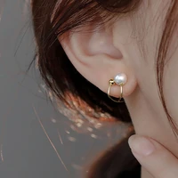 2022 trendy gold pearl ear clips ear cuff for women geometric cross vintage personality clip earrings party jewelry wholesale