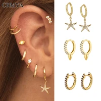 crmya gold silver plated drop earrings for women cz zirconia piercing star dangle earrings 2022 womens party jewelry wholesale