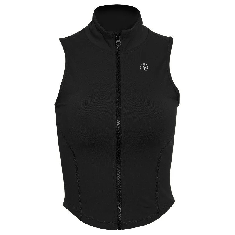 Брендовые утягивающие топы без рукавов на молнии женские спортивные рубашки для