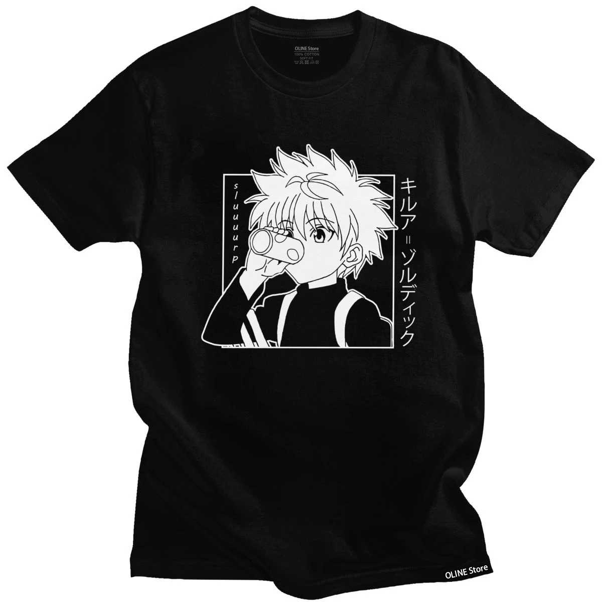 Kawaii Hunter X футболка с изображением охотника Мужская коротким рукавом Killua Zoldyck из