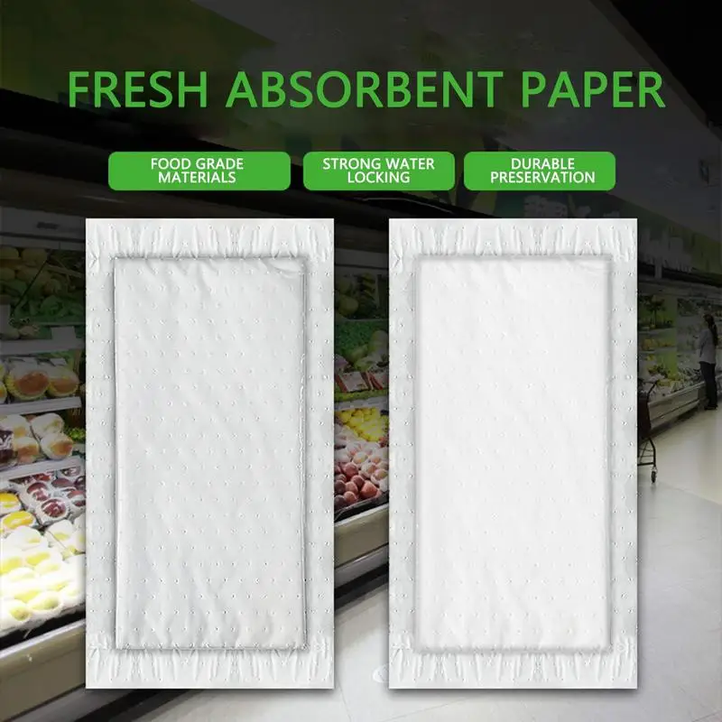 

Универсальные абсорбирующие подкладки для мяса, гигиенические кухонные принадлежности для хранения, 100 шт., кухонные бумажные подкладки, 50/80 г, кухонные аксессуары