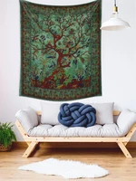 tapestry green tree of life wall hanging forest tapestries bohemian hippie psychedelic home picnic sheet wall decor blanket