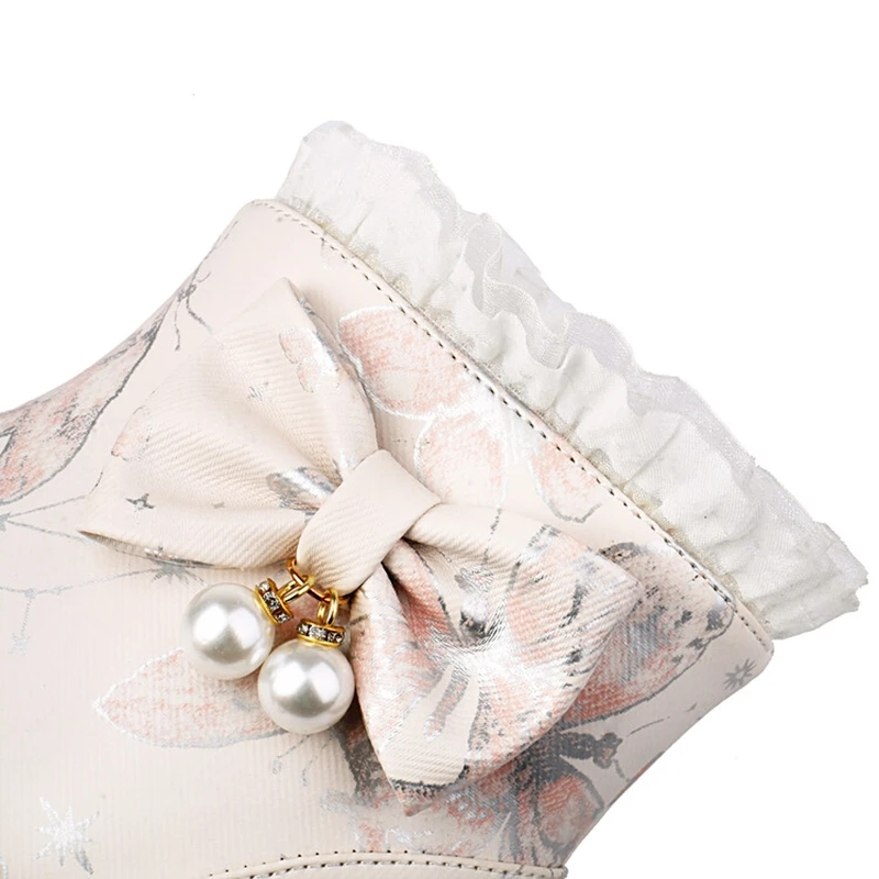 SIMLOVEYO традиционный дизайн вышитые ботильоны круглый носок бант 2 5 см блочный