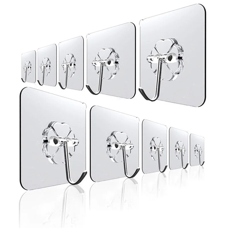 

Hook Wall Sticker Multi Functional Home Kitchen Sticker Bathroom Bedroom Organized