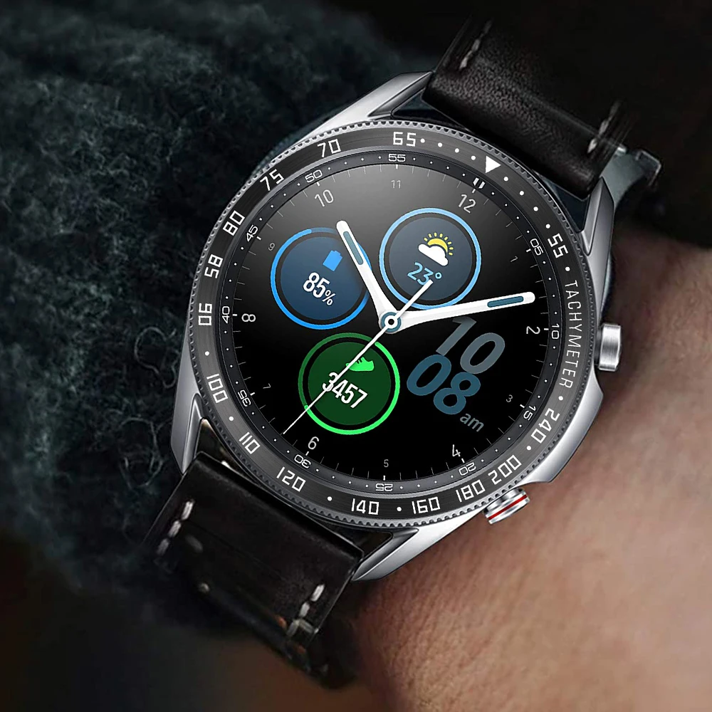 Металлическое кольцо для стилизации рамки корпуса Samsung Galaxy Watch 3 41 мм/45 мм с защитными аксессуарами.