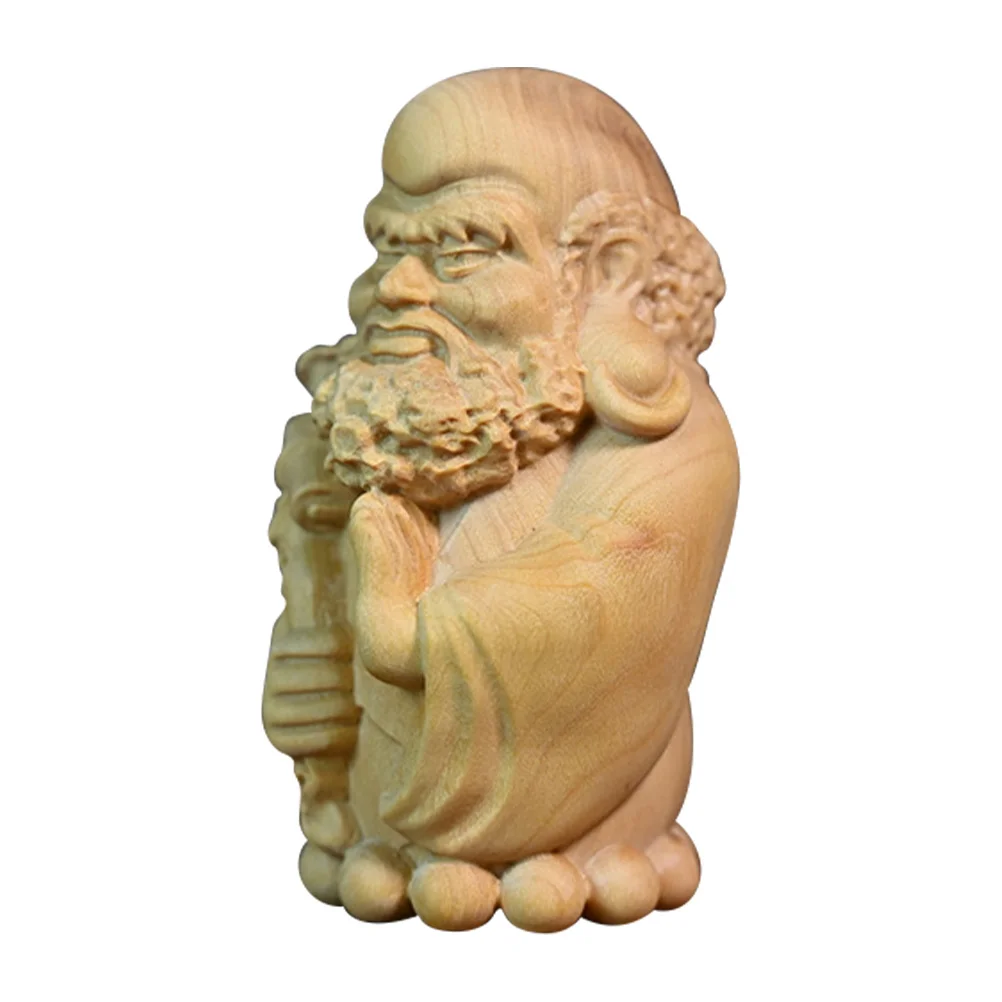 

Wooden Bodhidharma Statue Ornament Wood Craft Decoration Home Office Desktop Decor