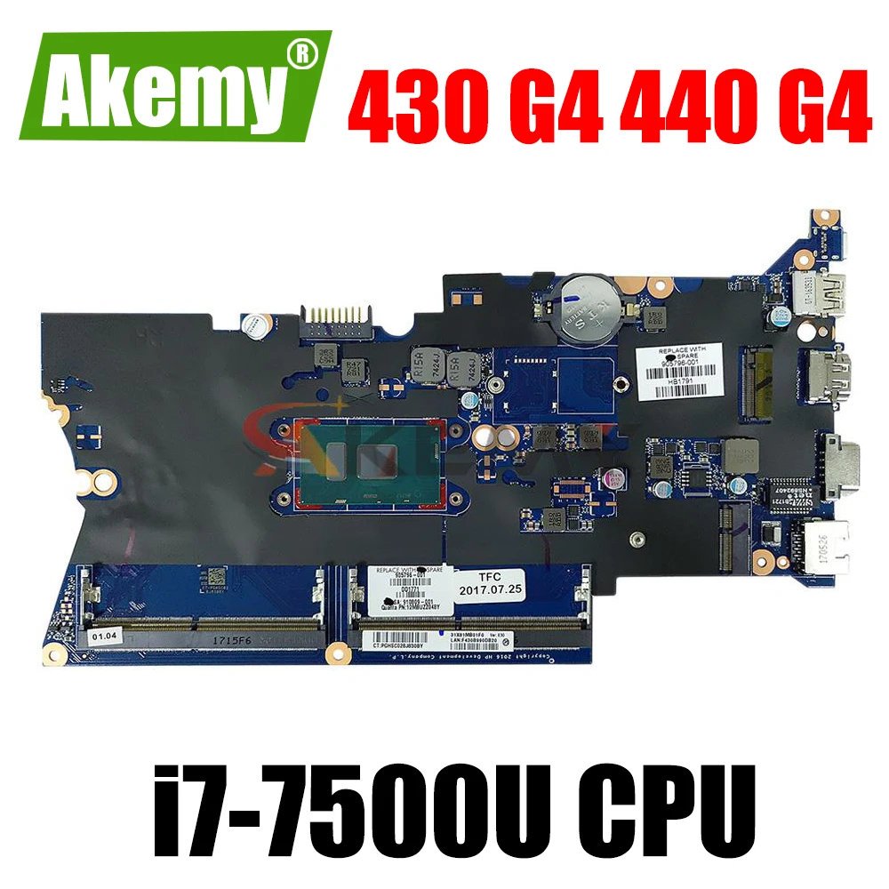 

Original For HP Probook 440 G4 14 inch Laptop Motherboard DA0X81MB6E0 905797-601 905797-501 905797-001 SR2ZV i7-7500U CPU DDR4