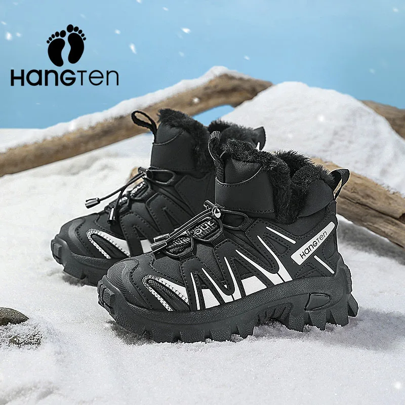 HanGTen новые зимние ботинки для девочек удобные толстые теплые детские
