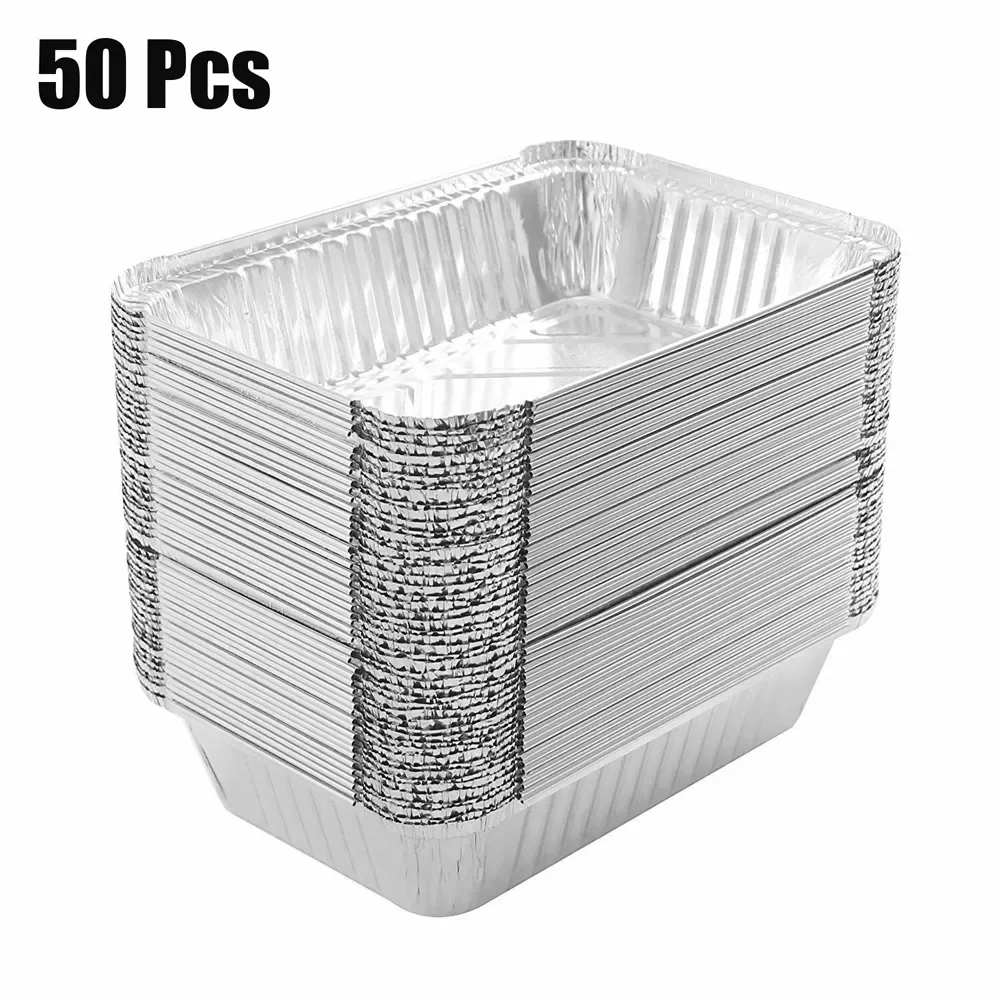 

NEW2022 50pcs Disposable BBQ Drip Pans Aluminum Foil Grease Drip Pans Recyclable Grill Catch Tray For Weber Outdoor Supplies
