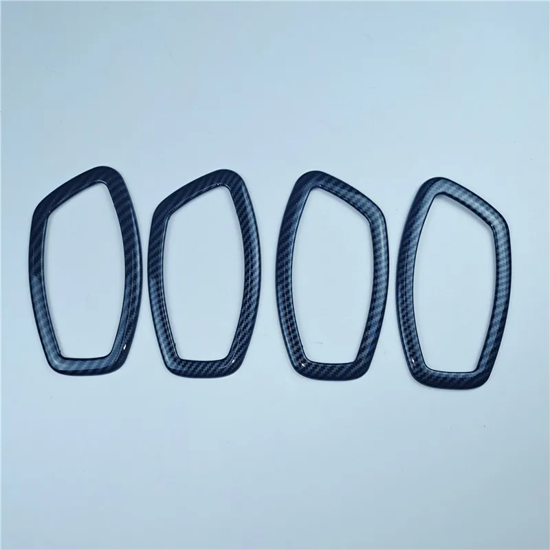 

ABS Carbon fiber door inner built handle bowl frame lamp moulding Car styling accessories 4pcs For Renault Captur 2013-2018
