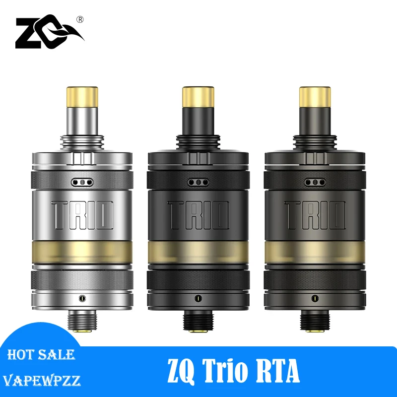 

Оригинальный испаритель ZQ Trio RTA Tank MTL & DTL, емкость 3 мл, одна катушка RTA 3, контроль воздушного потока, испаритель диаметром 22 мм с резьбой 510
