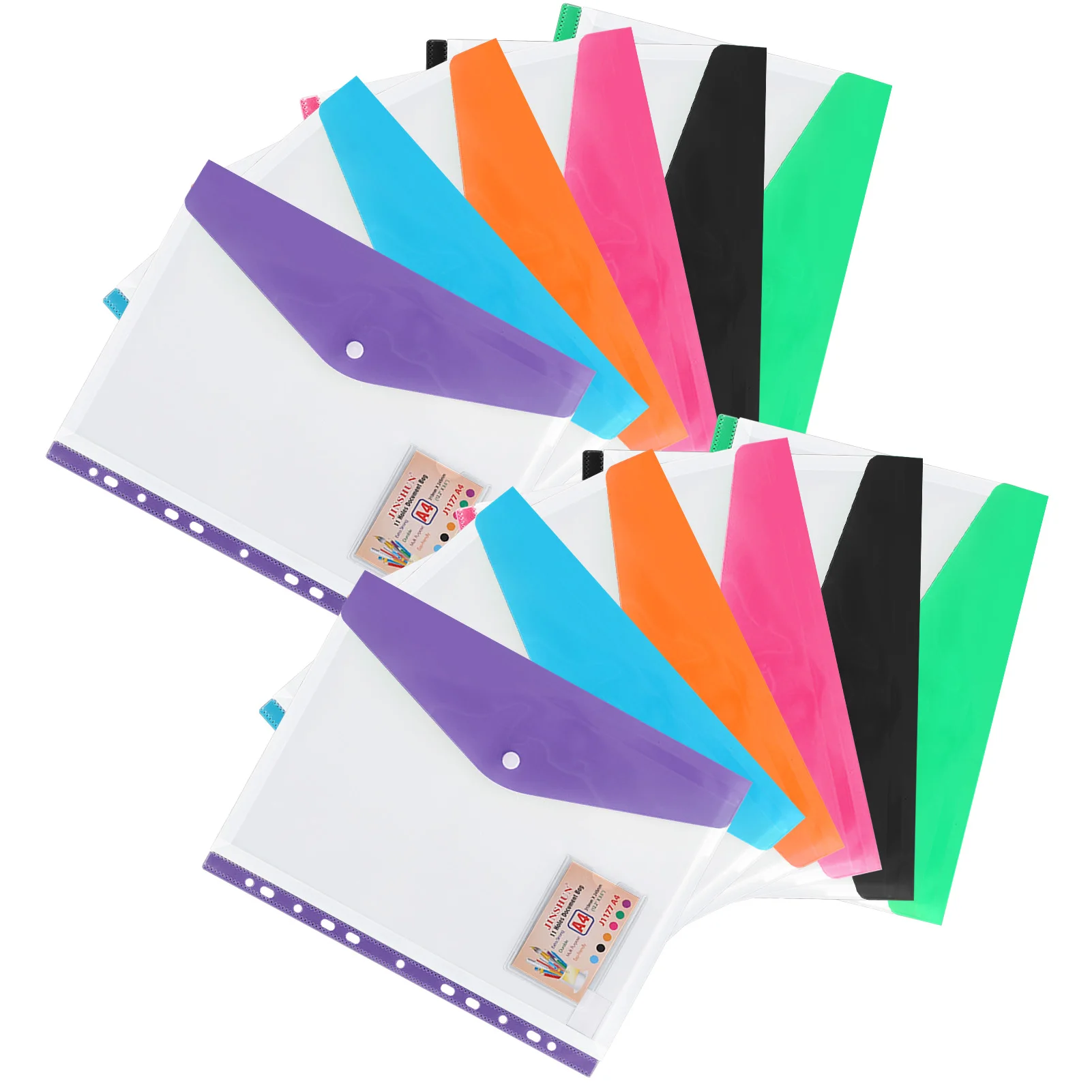 

Envelopes Binder Pocket Large Capacity A4 File Bag Storage Clip Color Transparent 11-Hole Loose-Leaf Bag Three-Dimensional