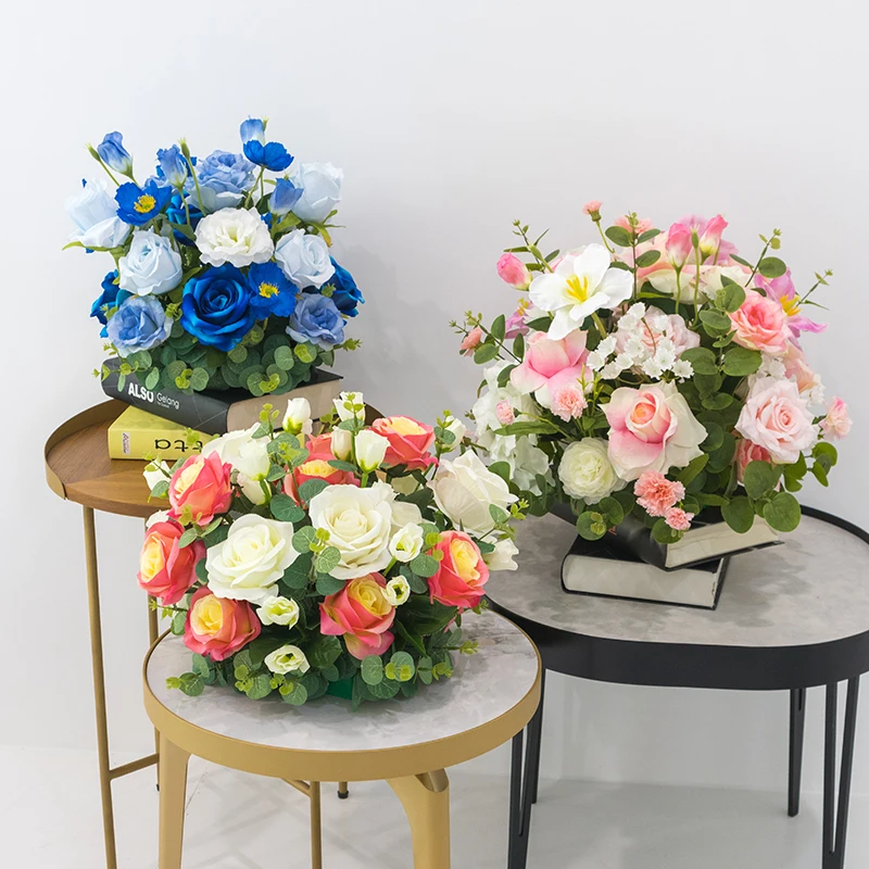 

Luxury Home Decor Rose Hydrangea Artificial Flower Ball Wedding Table Centerpiece Floral Ball Party Stage DIY Decor Accessories