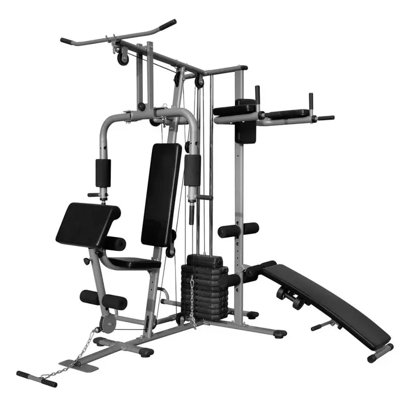 

Multi-Functional Home Gym with Boxing Bag and Sit Up Bench Pulley Station Fitness Training Equipment Exercise Workout Strength M