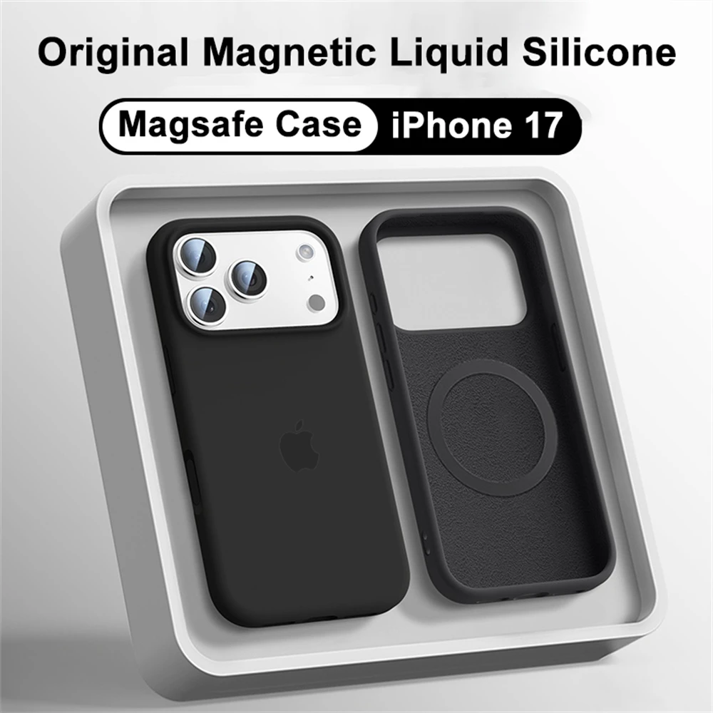 Фото Оригинальный официальный силиконовый чехол для Magsafe для iPhone 16, 17, 13, 15, 14 Pro Max с логотипом, чехол для Apple iPhone 14 15 Pro Cover №2
