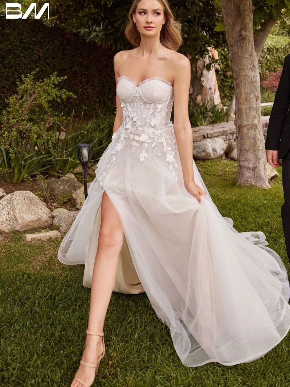 

Романтическое женское платье без бретелек, Элегантное свадебное платье трапециевидной формы до пола, платья для невесты