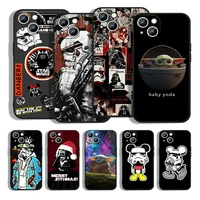star wars baby yoda mickey for apple iphone 13 12 11 pro max mini xs xr x 8 7 6s 6 plus black silicone soft phone case coque