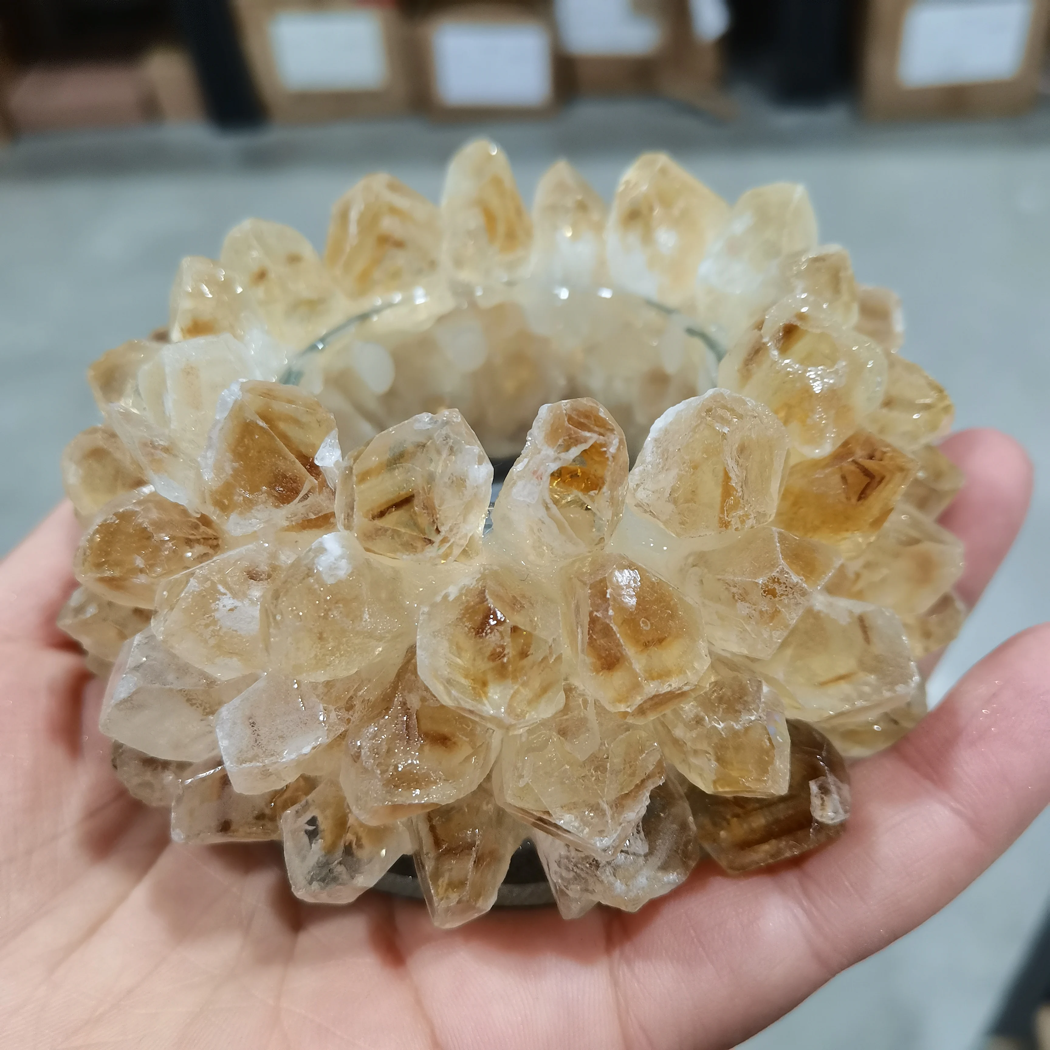 

Натуральный Необработанный цитрин, кварцевый камень, Хрустальный кластер, подсвечник, кварцевый подсвечник, лечебный минеральный образец, ...