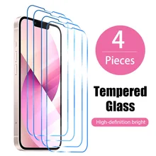 4Pcs Glass for iPhone 11 12 13 Pro Max XS XR 7 8 6s Plus SE Screen Protector For iPhone 12 Mini 11 Pro Max 13 Tempered Glass