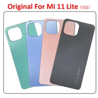 10 Pcs 100 % Original Back Glass Rear Cover  For Xiaomi Mi 11 Lite Battery Door Housing Battery Back Cover With Adhesive Sticker
