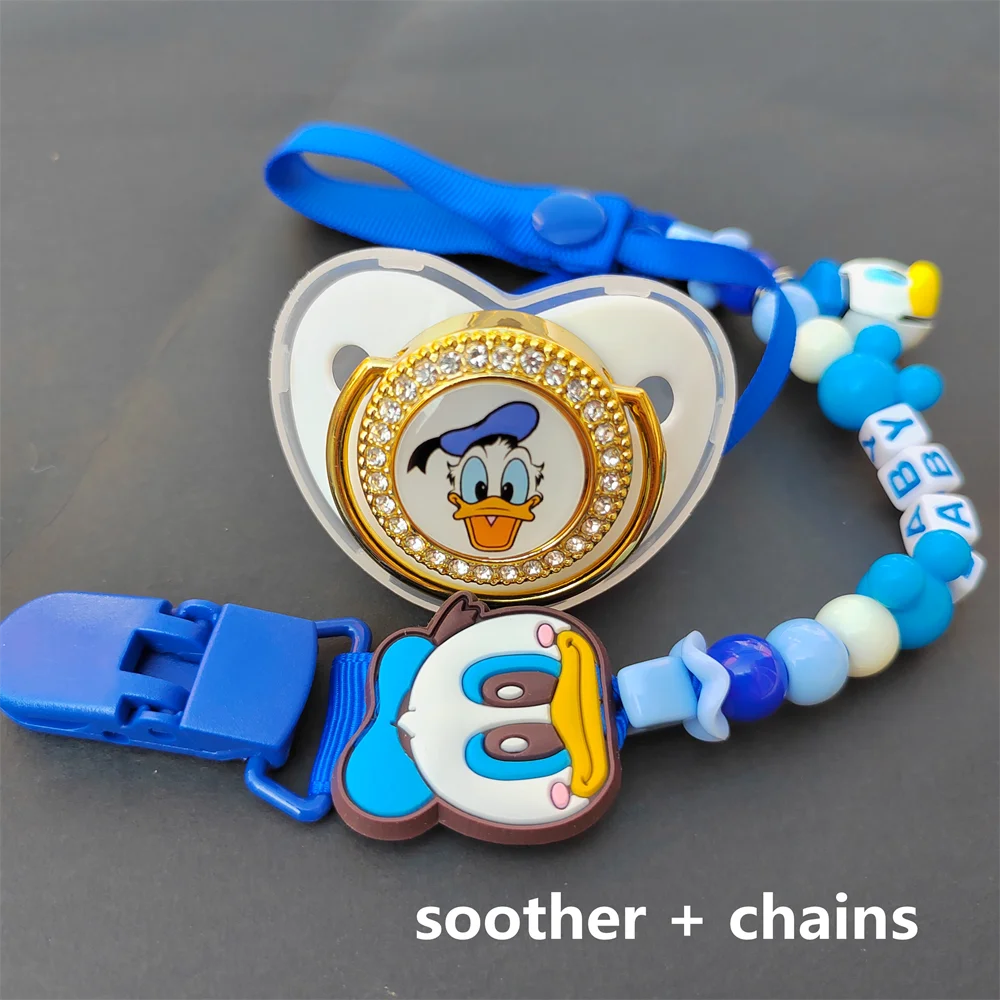 

Disney Pacifier Holder & Bead Clip Bling Pacifier Personalized Neonatal Silicone Orthodontic Pacifier Nipples Chupetes De Lujo