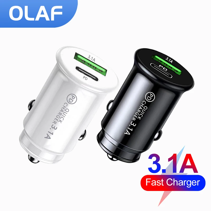 

Автомобильное зарядное устройство Mini USB C, быстрая зарядка QC3.0 PD20W, Type C, автомобильное зарядное устройство для телефона, адаптер для iPhone 13, 12pro ...