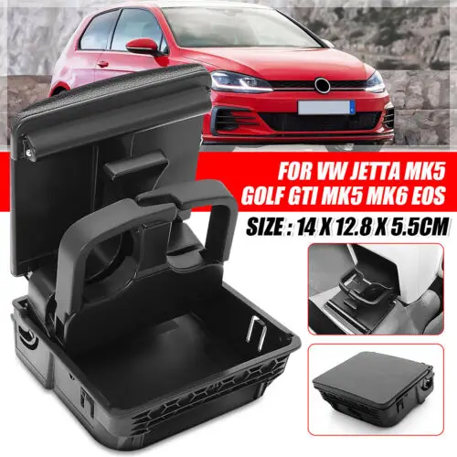 

For VW Jetta Golf 6 MK6 2005 2006-2011 Folding Bottle Cup Holder Car Central Console Armrest Rear Cup Parts Drink Holder