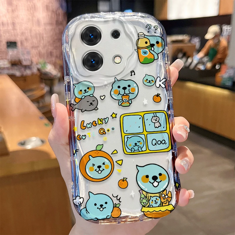 Фото Чехол Qoos с мультяшным синим талисманом для Xiaomi Redmi Note 15 14 13 12 Pro Plus 5G 15C 14C 13C 11 10 Pro 10S 4G A1 A2, силиконовый чехол №4