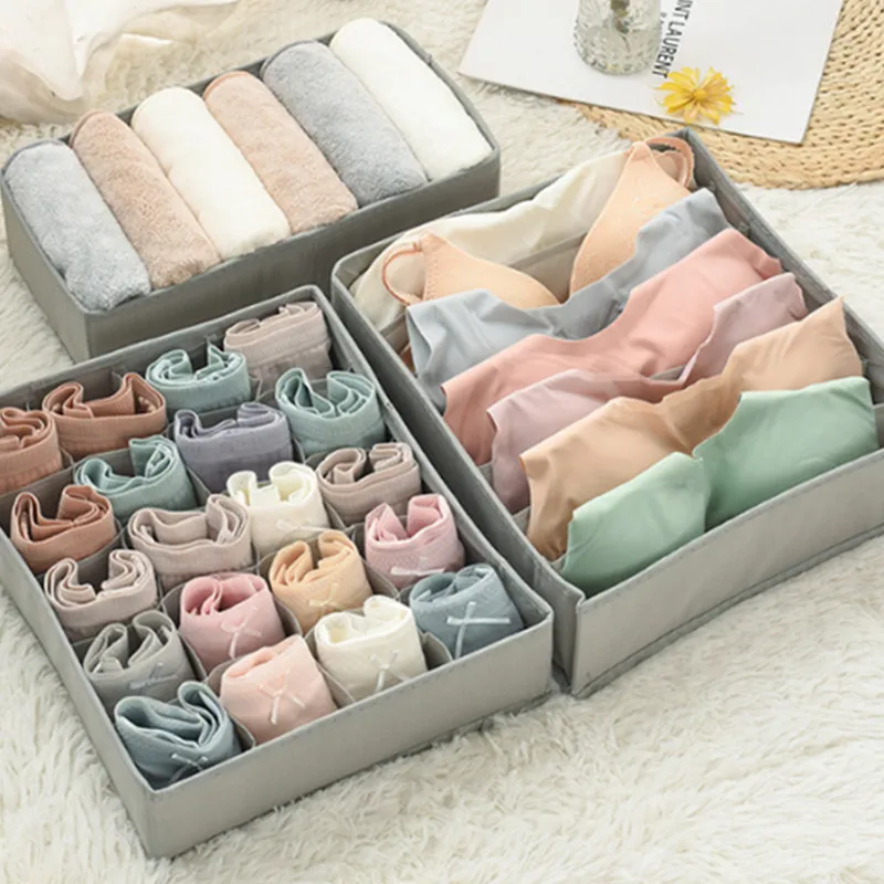 

Underwear Storage Three Piece Set Underwear Finishing Storage Box Home Bedroom Storage Basket Bra Socks Compartment Storage
