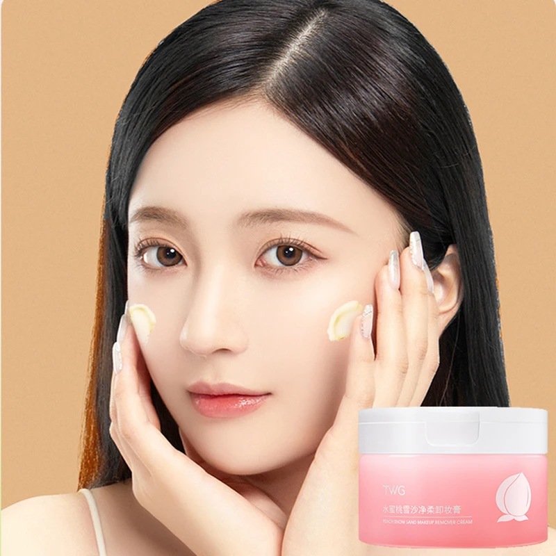 

Peach Soft Makeup Remover Cream Gentle Cleansing Cream Make-up Remover Cleansing and Nourish Skin 3-in-1 Make-up Remover Cream