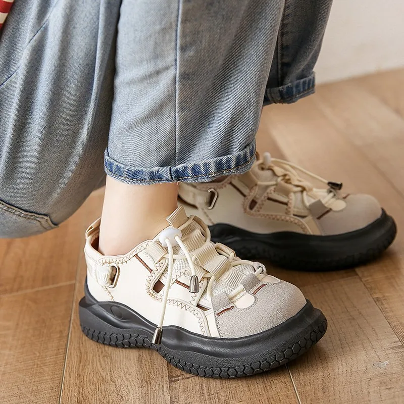 

2023 осенние туфли на плоской платформе Женские спортивные туфли с вырезами дизайнерская женская обувь для бега Студенческая Повседневная женская обувь