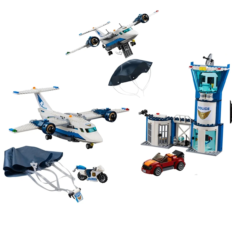 

FIT 60210 559PCS City Arctic Sky Air Base Geta Car Airplane Parachute Model Idea Building Blocks Brick Toy Gift 11210