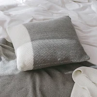 Elegant Gray White Pillow Case Cover Soft Cozy Warm Autumn Home Decoration Cushion Cover 45x45cm for Sofa Living Room Bedroom