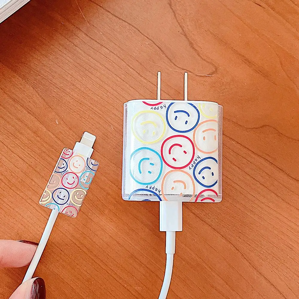 

2Pcs Set Charging Cable Protector For Phones Cable Organizer Winder Cartoon Charger Case For iPhone / iPad 18W/20W Fast Charger