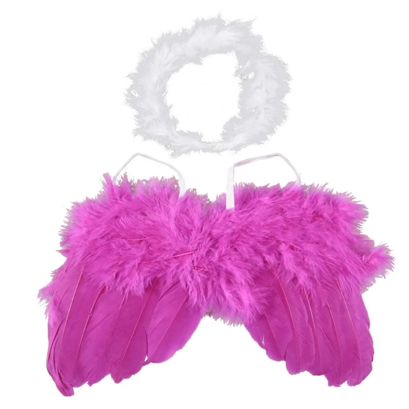 

Реквизит для фотосъемки новорожденных наряды Детский милый головной убор и Комплект крыльев для младенцев девочка Мальчик Ангел ореол кру...