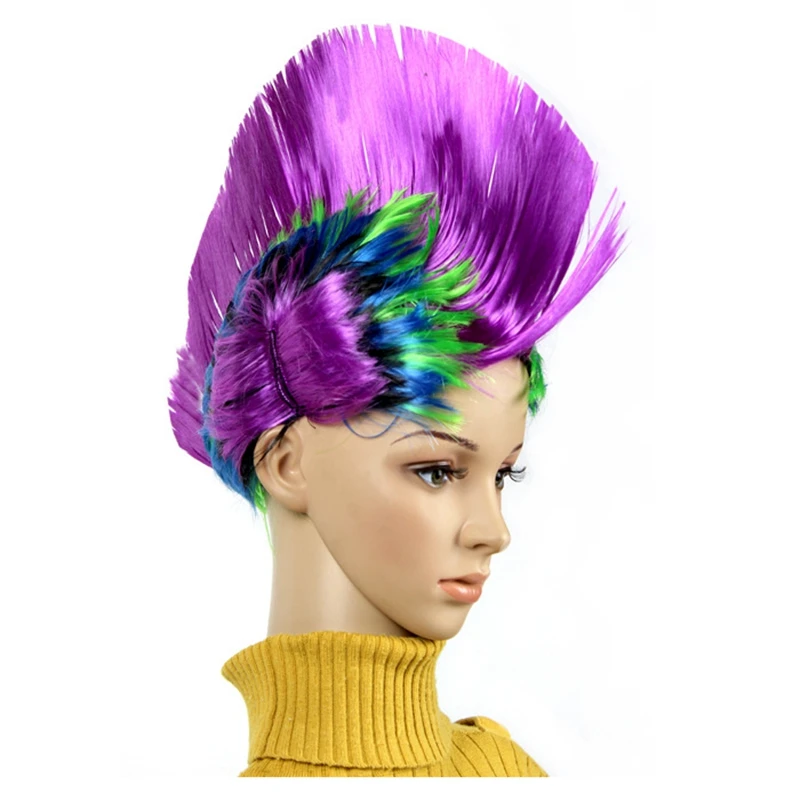 Cosplay CarnivaL Wig Birthday Party Funny Hair Hat Accessories Clown Fans Dance Headdress Indigenous Disco Primitive Headwear images - 6