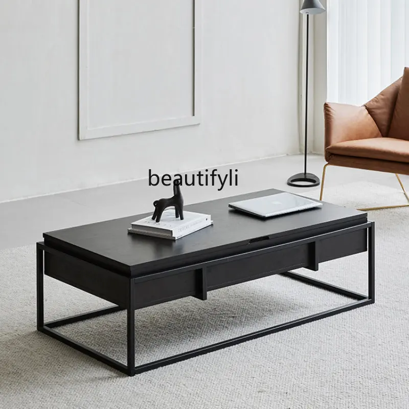 

LM Light Luxury Post-Modern European-Style Simple Urban Living Room Small Apartment Imported Solid Wood Lifting Tea Table
