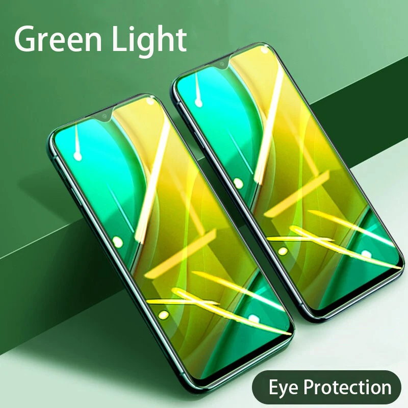 

For Motorola Moto One Fusion Plus Hyper Zoom Macro Green Light Screen Protector Anti-blue Light Eye Protection Tempered Glass
