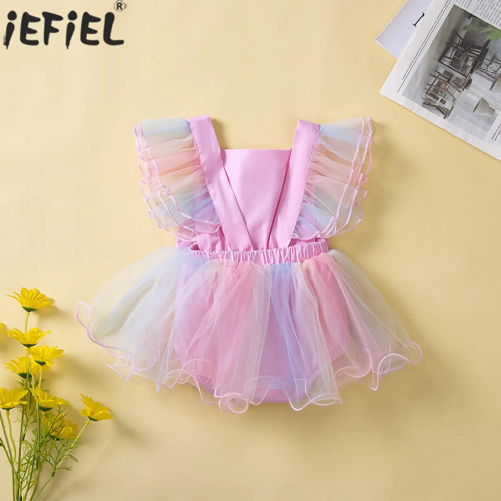 

Детский Повседневный комбинезон без рукавов, с оборками и бантом