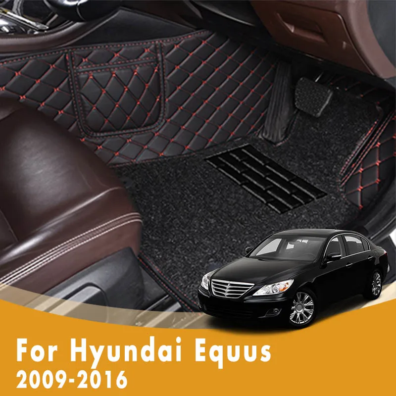

RHD Luxury Double Layer Wire Loop Carpets Car Floor Mats For Hyundai Equus 2016 2015 2014 2013 2012 2011 2010 2009 Styling Cover