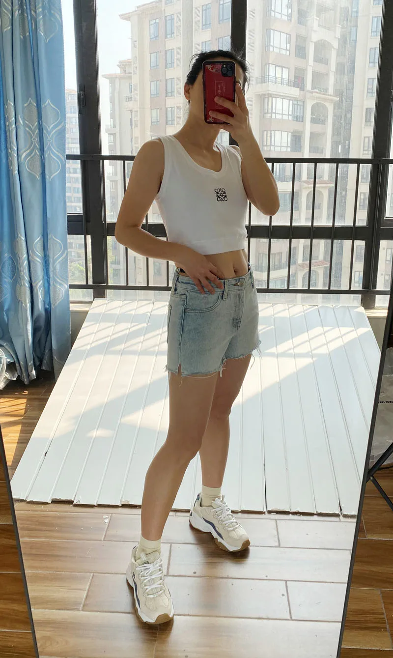 

Женские пикантные джинсовые брюки в американском стиле, новинка весны-лета 2023, стирка для отдыха, разноцветные хлопковые джинсовые брюки