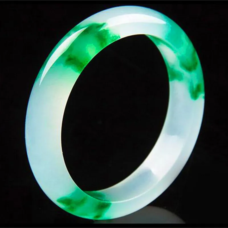 

Emerald Ice-like Grade a Jade Bracelet Green Quartzite Quality Jade Ice Snow Green Flower Jade Bracelet Wholesale